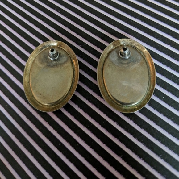 Vintage Gold/Pink Stone Earrings - Picture 2 of 3